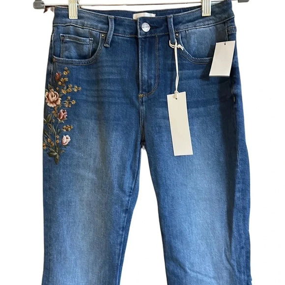 Driftwood Kelly Embroidered Flare Jeans Regular Wash Size 26 - Picture 6 of 12